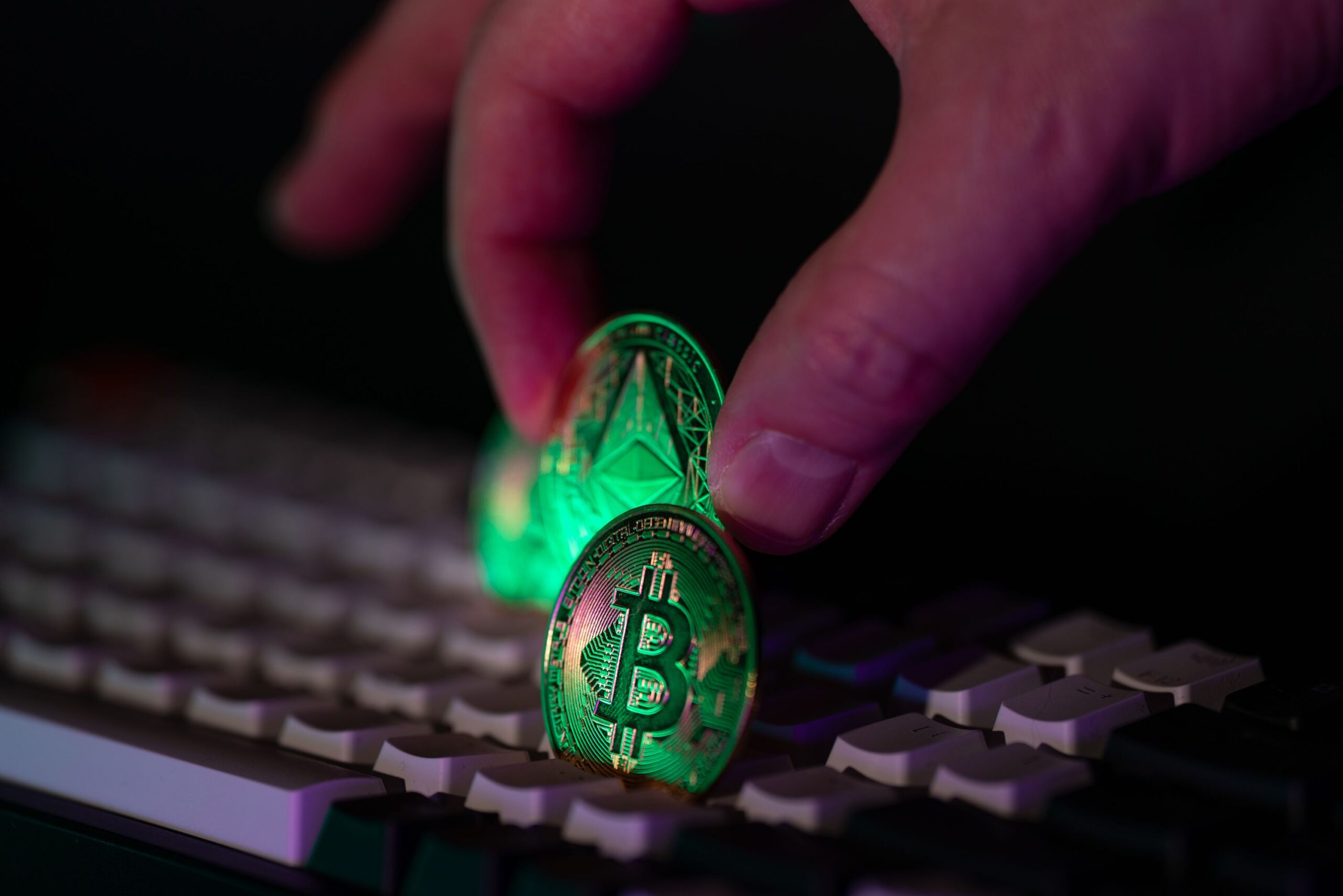 Cryptocurrency on a keyboard